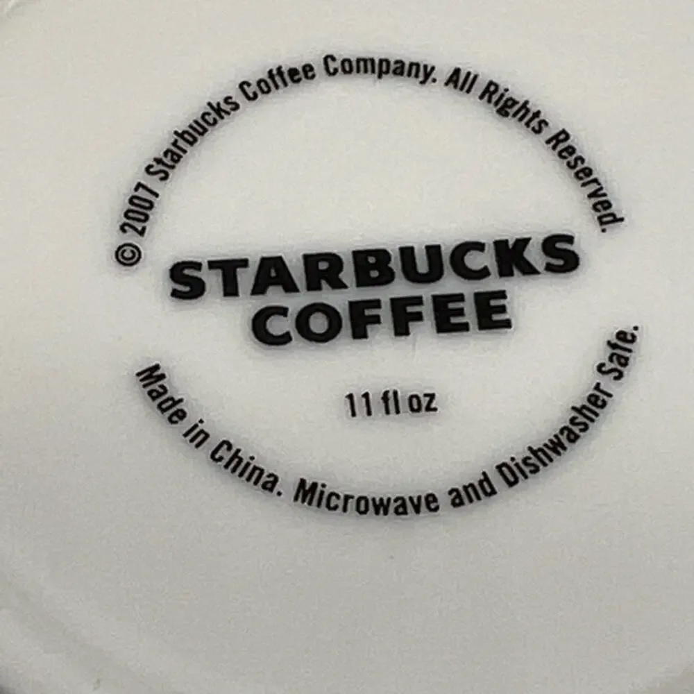 Starbucks 2007 Set of 2 Strawberry Paisley Floral Coffee Cup Mugs NWOT